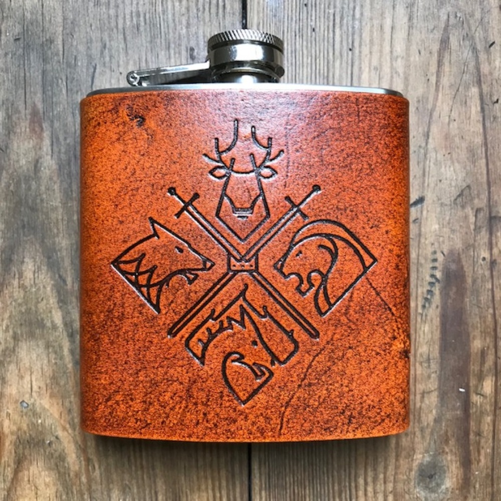 NEW Game of Thrones Handmade Leather Flask 6 oz.
